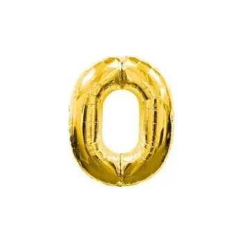 Balónek Balon fóliový zlatý číslo 0 - 106 cm