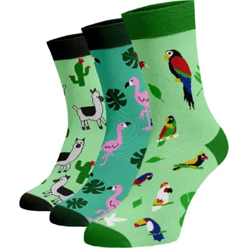 Dámské ponožky Zvýhodněný set 3 párů vysokých veselých ponožek - Zvířátka Bavlna 35-38