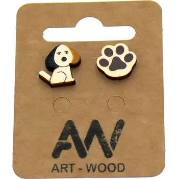 Náušnice art-wood.cz Náušnice - pejsek a tlapka