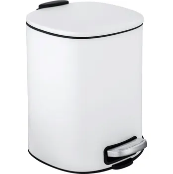 Odpadkový koš Odpadkový koš ALASSIO, s pedálem a funkcí Easy-Close, 5 L, bílá, Wenko