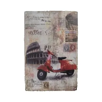 Plechová cedule Clayre & Eef, Holandsko Clayre & Eef - Nástěnná kovová cedule Roma - 20*30 cm