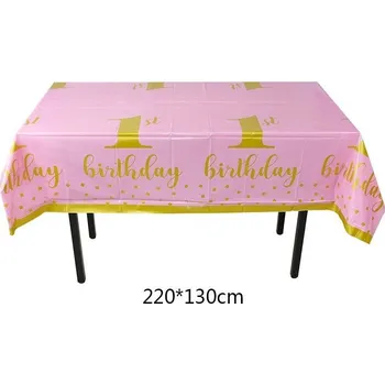 Jednorázový ubrus Holčička 1st Birthday ubrus, 220 x 130 cm
