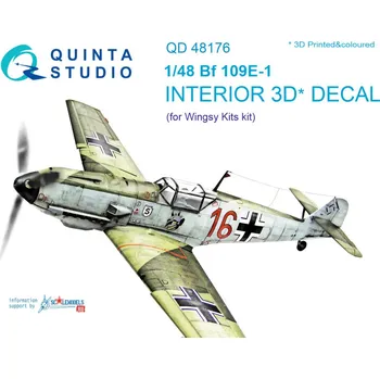 Plastikový model Quinta studio 1/48 Bf 109E-1 3D-Print&col.Interior (WINGSY)