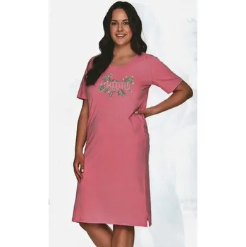 Dámská noční košile Taro, dámská noční košile 2701-Olga, růžová, vel. 4XL