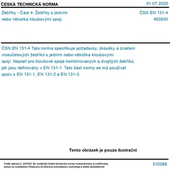 Žebřík ČSN EN 131-4 - Žebříky - Část 4: Žebříky s jedním nebo několika kloubovými spoji - Tisk