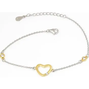 Náramek Stříbrný náramek se srdíčkem 17-20 cm STNA0435F