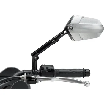 Zrcátko pro motocykl Zpětné zrcátko PUIG Xplorer 014ND černá / eloxovaný hliník levý