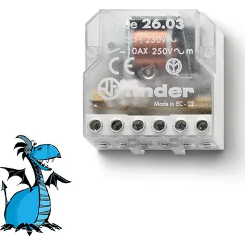 Elektronická součástka FINDER Krokový spínač 26.03.8.230.0000, 1Z+1R/10A, 230V AC, 2 kroky 26038230