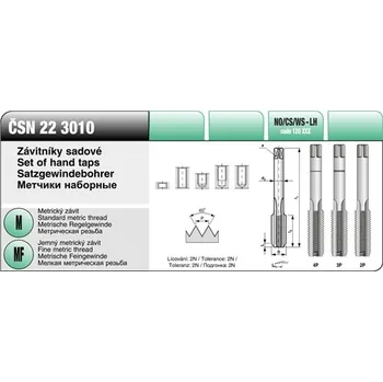 Závitořezný nástroj Závitník 3010 M12