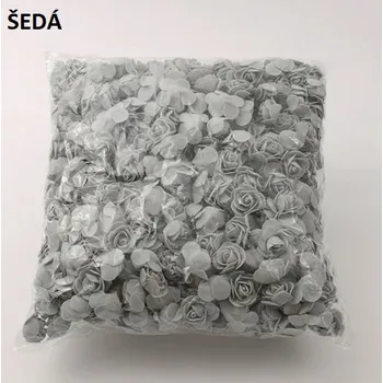 umělá květina 500 ks pěnových mini (3 cm) květů růží Barva: Šedá