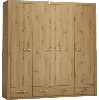 Šatní skříň Skříň šatní čtyřdvéřová dub artisan MEGAN S200