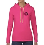 J&L Dámské triko s dlouhým rukávem a kapucí Barva: Růžová, Velikost: M