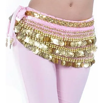 Šátek Šátek na břišní tance Salima světle růžový zlatá