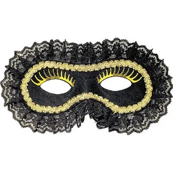 Karnevalová maska Škraboška Benátky s krajkou černá