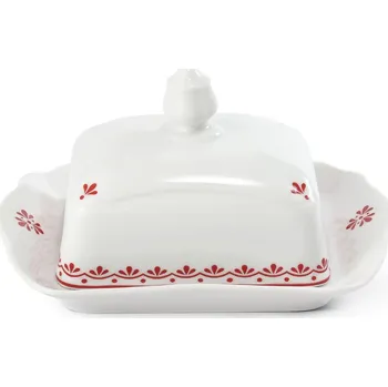 Máslenka, 250 g, český porcelán, Hyggeline, červená, Leander