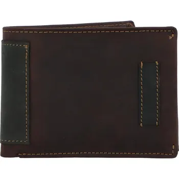 Peněženka Kvalitní volná pánská kožená peněženka hnědo černá - Tomas Crues hnědá