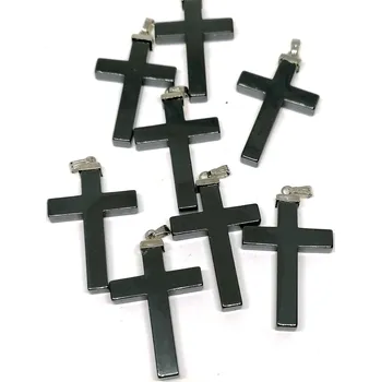 Přívěsek Hematitový přívěsek kříž větší