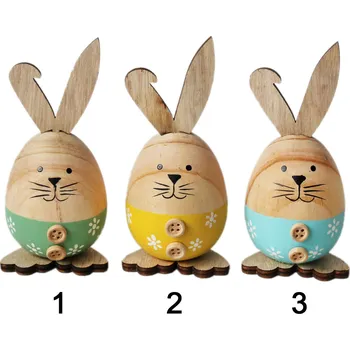 Velikonoční dekorace Zajíc dřevo 12cm mix (538465)