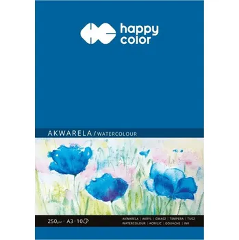happy color Skicák na akvarel (250g/m2, 10listů) A3