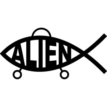 Samolepicí dekorace na vozidlo Samolepka ichtus alien na auto a motorku, tuning nálepka (5438)