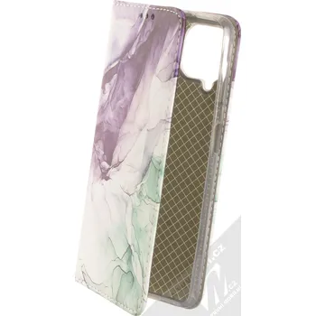 Pouzdro na mobilní telefon 1Mcz Trendy Book Mlhovina 3 flipové pouzdro pro Samsung Galaxy A22, Galaxy M22, Galaxy M32 fialová tmavě zelená (purple dark green)