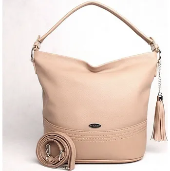 Středně velká růžovo-hnědá kabelka na rameno David Jones CM6442