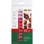 happy color Akrylové barvy sada - červená (10x12ml)