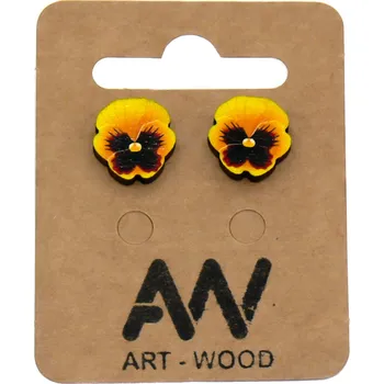 Náušnice art-wood.cz Náušnice - Macešky žluté