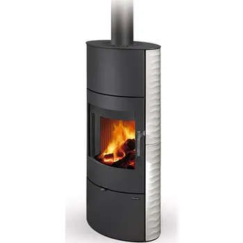 Krbová kamna ROMOTOP SONE 01 A keramika perlová 95508 - keramická krbová kamna s reliéfem a možností akumulace