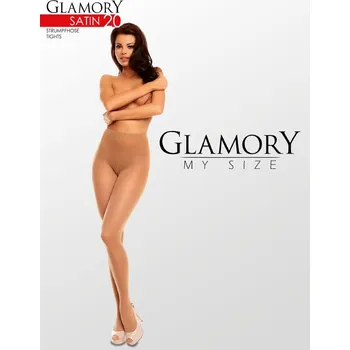 Dámské punčochy Glamory Satin 20 • 60-62 XXXXL • černá • punčochové kalhoty 20 DEN