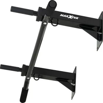 Pevná ocelová hrazda s různými úchopy pro cvičení a posilování, montáž do stěny, černá, do 120 kg