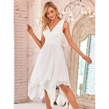 Dámské šaty Ever Pretty šaty s cípy bílé ivory 3142 Velikost: 6XL / 52 / 20 / 24