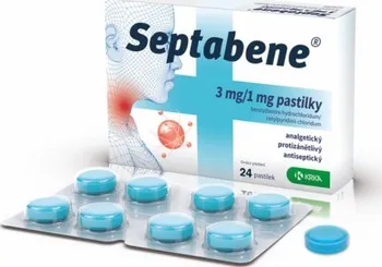 Lék na bolest v krku KRKA Septabene Eukalyptus 3 mg/1 mg 24 pastilek