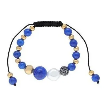 Náramek Doria Náramek na šňůrce z modro - zlatých korálků N118