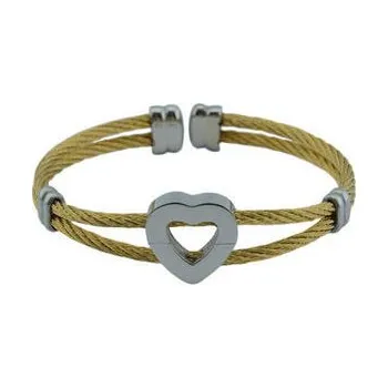 Náramek Doria Náramek zlatý z lanka se srdcem L160