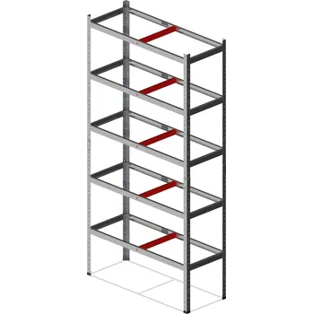 Dílenský regál Marbo regál řada STANDARD II 200x90x45 - pozinkovaný Počet Políc: 5, Celková nosnost regálu: 1000 KG, Rozměr regálu: 200x90x45