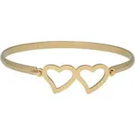 Doria Náramek zlatý z oceli se srdíčky L478