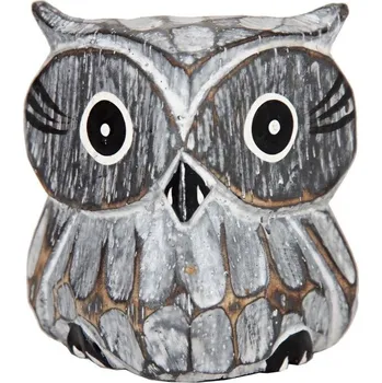Soška dřevěná Sova šedá řezba 5 cm