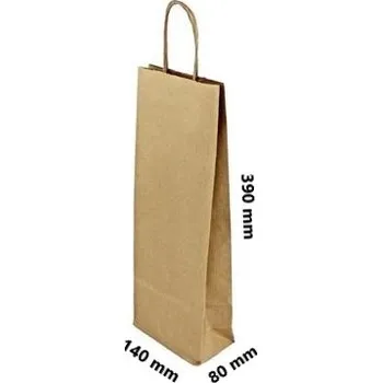 Nákupní taška Papírová taška 140x80x390 mm kroucené ucho nosnost 5 kg cena za: 1 ks, Barva: Hnědá - rýhovaná bílá nebo hnědá