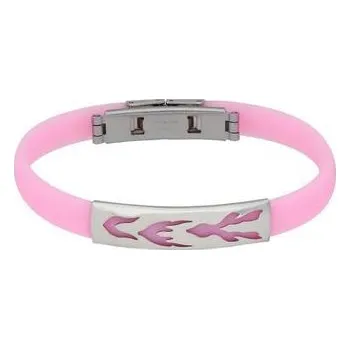 Náramek Doria Náramek růžový z kaučuku a chirurgické oceli