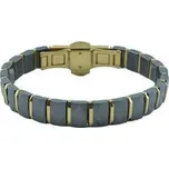 Doria Náramek zlato - černý z oceli a keramiky N158