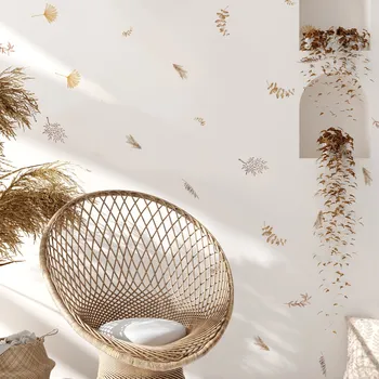 Samolepící dekorace Funlife Nálepky do dětského pokoje listy boho 9 x 13 cm