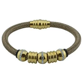 Náramek Doria Náramek z oceli měděný se zlatými doplňky