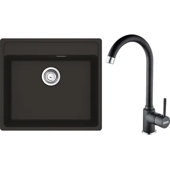 Granitový dřez Set Franke G245O (dřez MRG 610-52 RTL Onyx + baterie FP 9000.071 Onyx) 114.0675.638
