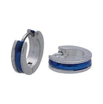 Náušnice Doria Náušnice z oceli stříbrné s modrým páskem C197