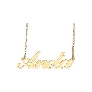 Řetízek Doria Řetízek z oceli se jménem ANETA zlatá ocel