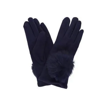 Rukavice PRIUS Dámské rukavice modré s kožešinou PRIUS72BU/M