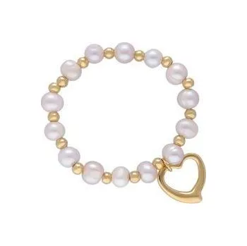 Náramek Doria Náramek z růžových perliček se srdcem B249