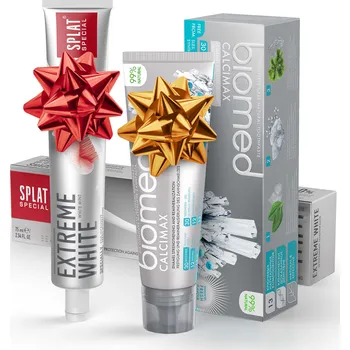zubní pasta SPLAT White & Strong DUO - SPLAT Extreme White zubní pasta 75ml & BIOMED Calcimax zubní pasta 100g