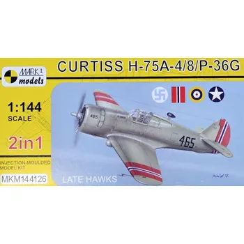 Plastikový model 1/144 Curtiss H-75A-4/8/P-36G Late Hawks (2-in-1)